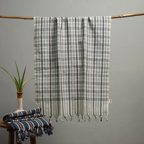 Handloom Fine Cotton Checks Bath Towel  78