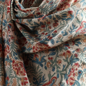 Floral Sanganeri Print Pure Merino Wool Handwoven Shawl 11