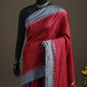 Dupion Raw Silk Bhagalpuri Pure Handwoven Saree with Zari Border 08