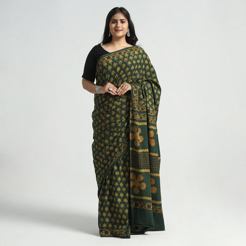 block printed saree