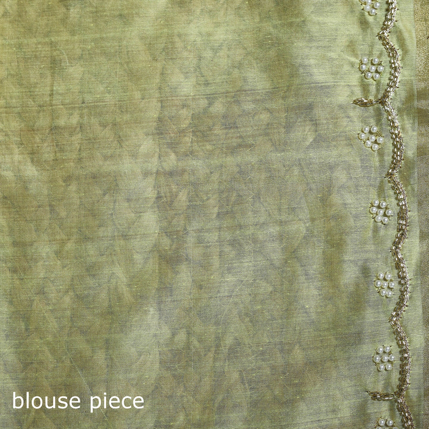 Pure Handloom Zari Pallu Bead Work Chanderi Silk Saree 13