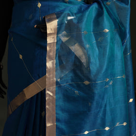 Pure Handloom Zari Buta Katan Silk Chanderi Saree 05