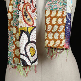 Bengal Kantha Handwork Patchwork Reversible Silk Stole 271