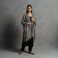 Grey - Kumaun Handwoven Pure Merino Wool Shawl for Women 133