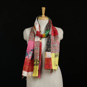Bengal Kantha Handwork Patchwork Reversible Silk Stole 272