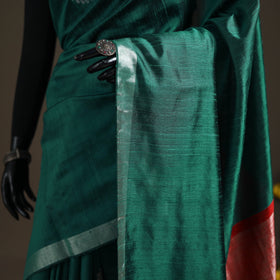 Dupion Raw Silk Bhagalpuri Pure Handwoven Saree with Zari Border 09