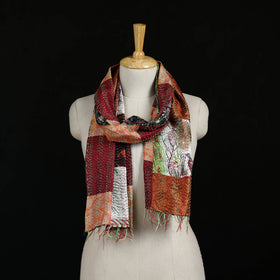 Bengal Kantha Handwork Patchwork Reversible Silk Stole 273