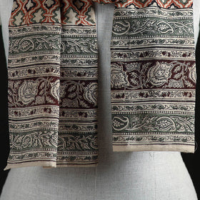 Pedana Block Print Natural Dyed Cotton Kalamkari Stole 01