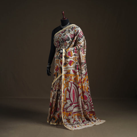 Kalamkari Printed Kota Doria Cotton Saree 09