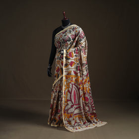 Kalamkari Printed Kota Doria Cotton Saree 09