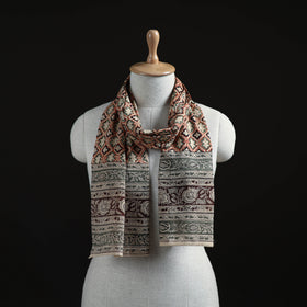 Pedana Block Print Natural Dyed Cotton Kalamkari Stole 01