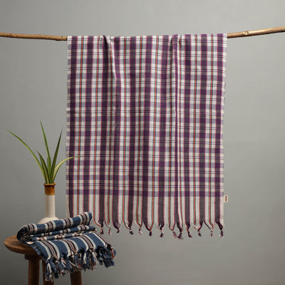 Handloom Fine Cotton Checks Bath Towel  86