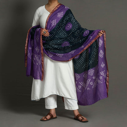 Multicolor - Kutch Bandhani Tie-Dye Cotton Dupatta with Border 21