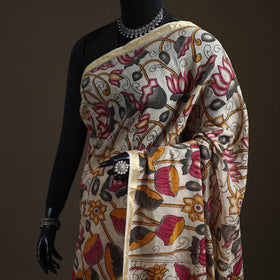 Kalamkari Printed Kota Doria Cotton Saree 09