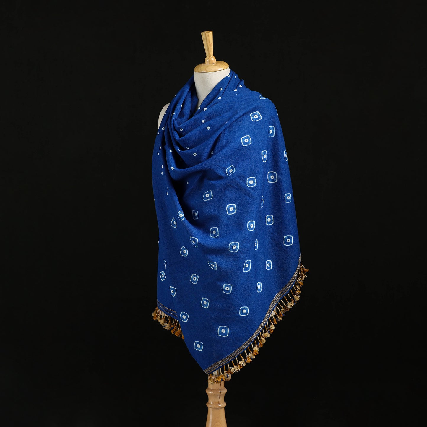 Kutch Handwoven Bandhani Merino Wool Shawl 36