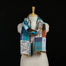 Bengal Kantha Handwork Patchwork Reversible Silk Stole 275