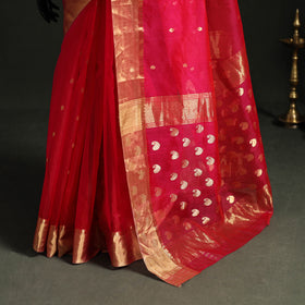 Pure Handloom Zari Buta Katan Silk Chanderi Saree 06