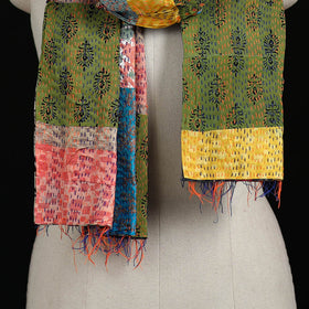 Bengal Kantha Handwork Patchwork Reversible Silk Stole 276
