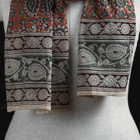 Pedana Block Print Natural Dyed Cotton Kalamkari Stole 03