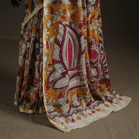 Kalamkari Printed Kota Doria Cotton Saree 09