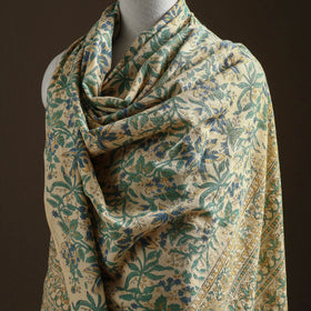 Floral Sanganeri Print Pure Merino Wool Handwoven Shawl 13