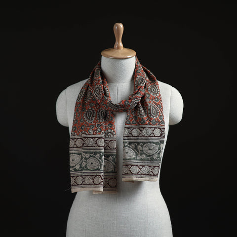 Pedana Block Print Natural Dyed Cotton Kalamkari Stole 03
