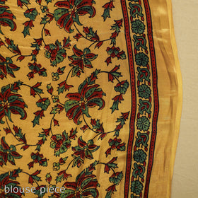 Buy Natural Dyed Block Print Modal Silk Ajrakh Saree