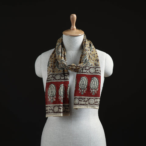 Pedana Block Print Natural Dyed Cotton Kalamkari Stole 05