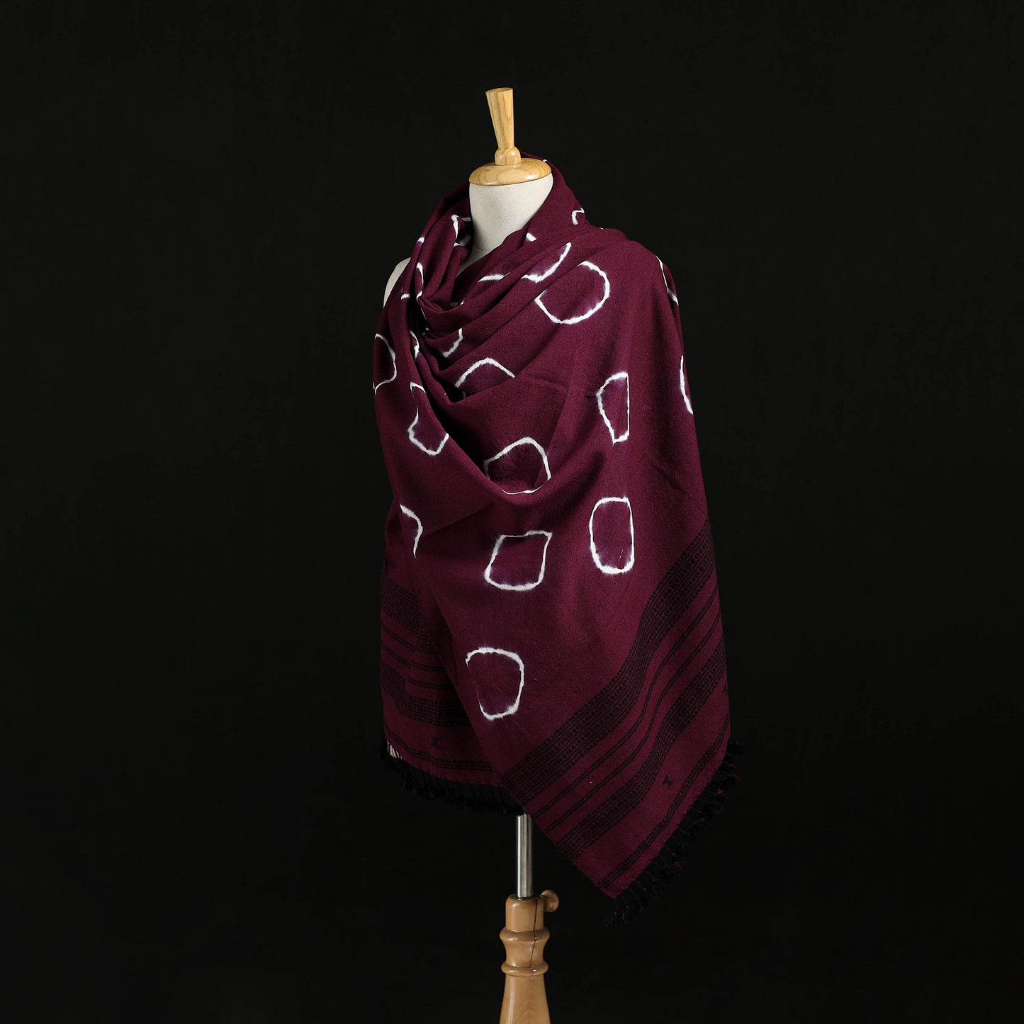 Kutch Handwoven Bandhani Merino Wool Shawl 38