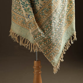 Floral Sanganeri Print Pure Merino Wool Handwoven Shawl 13