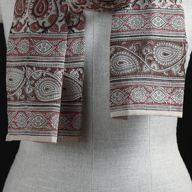 Pedana Block Print Natural Dyed Cotton Kalamkari Stole 06