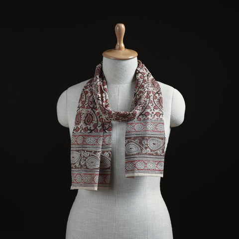 Pedana Block Print Natural Dyed Cotton Kalamkari Stole 06