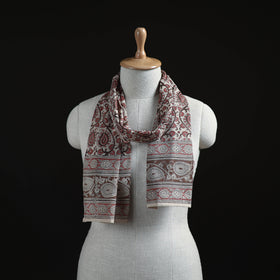 Pedana Block Print Natural Dyed Cotton Kalamkari Stole 06