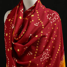 Kutch Handwoven Bandhani Tie-Dye Merino Wool Shawl 25