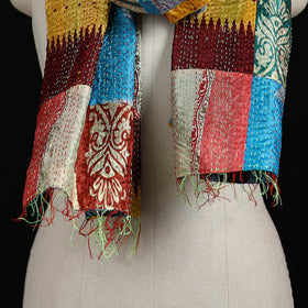 Bengal Kantha Handwork Patchwork Reversible Silk Stole 279