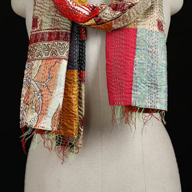 Bengal Kantha Handwork Patchwork Reversible Silk Stole 280