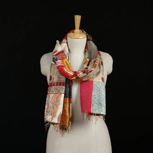 Bengal Kantha Handwork Patchwork Reversible Silk Stole 280