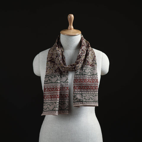 Pedana Block Print Natural Dyed Cotton Kalamkari Stole 07
