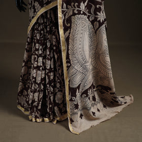 Kalamkari Printed Kota Doria Cotton Saree 10