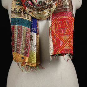 Bengal Kantha Handwork Patchwork Reversible Silk Stole 281