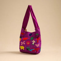 Purple  - Pipli Applique Work Shoulder Bag 14