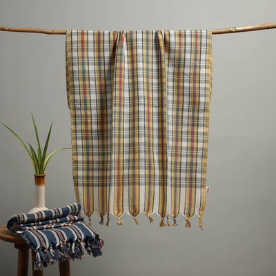 Handloom Fine Cotton Checks Bath Towel  89