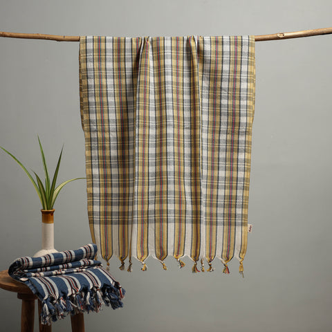 Handloom Fine Cotton Checks Bath Towel  89