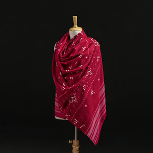 Kutch Handwoven Bandhani Tie-Dye Merino Wool Shawl 26