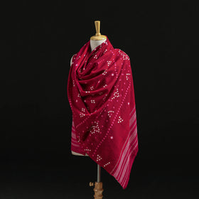 Kutch Handwoven Bandhani Tie-Dye Merino Wool Shawl 26