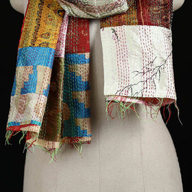 Bengal Kantha Handwork Patchwork Reversible Silk Stole 282