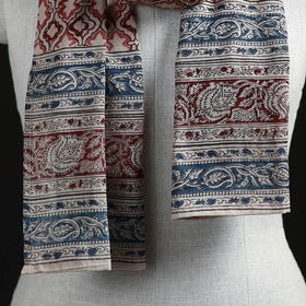 Pedana Block Print Natural Dyed Cotton Kalamkari Stole 11