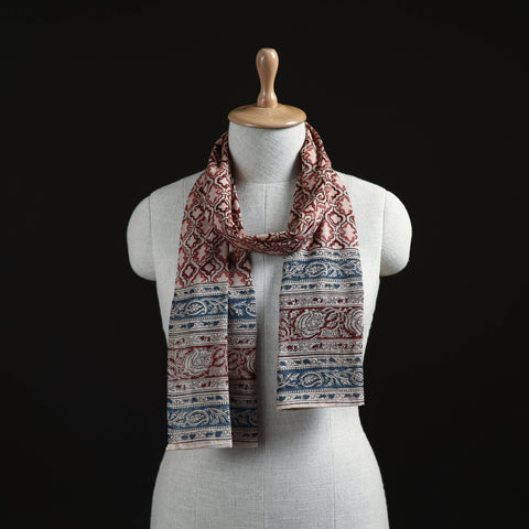 Pedana Block Print Natural Dyed Cotton Kalamkari Stole 11