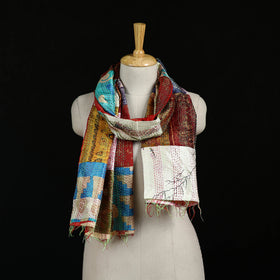 Bengal Kantha Handwork Patchwork Reversible Silk Stole 282