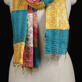 Bengal Kantha Handwork Patchwork Reversible Silk Stole 283